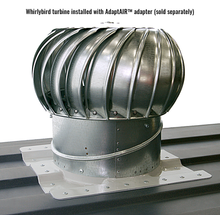 Load image into Gallery viewer, Image of a Whirlybird turbine installed on an AdaptAIR adapter (sold separately) on a corrugated container roof.
