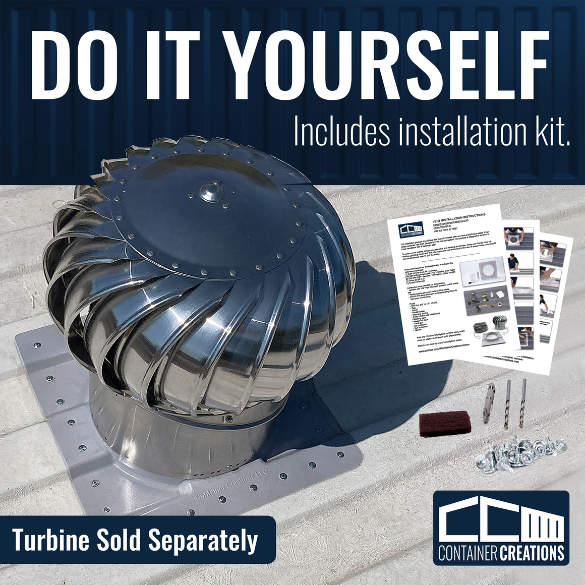AdaptAIR™ Roof Vent for Conex Shipping Container, Reduce Condensation ...