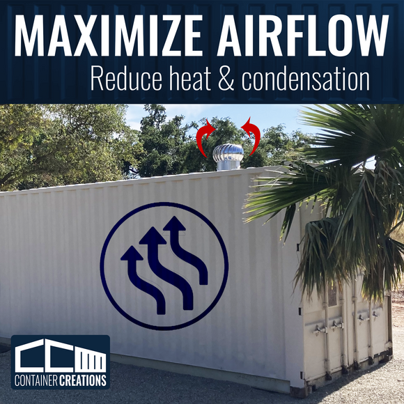 AdaptAIR™ Roof Vent for Conex Shipping Container, Reduce Condensation ...