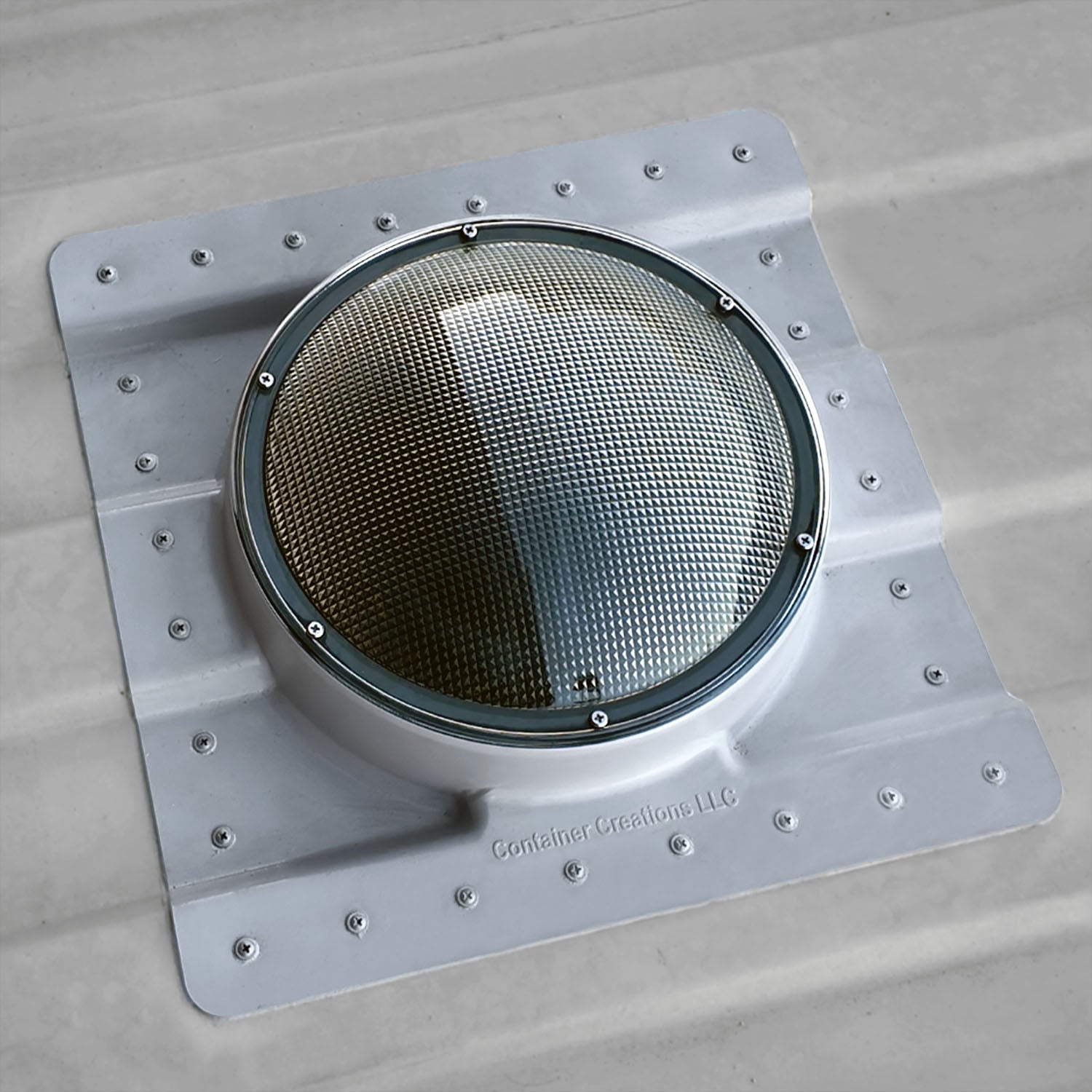 SkyDOME Skylight accessory for roof of Conex shipping container