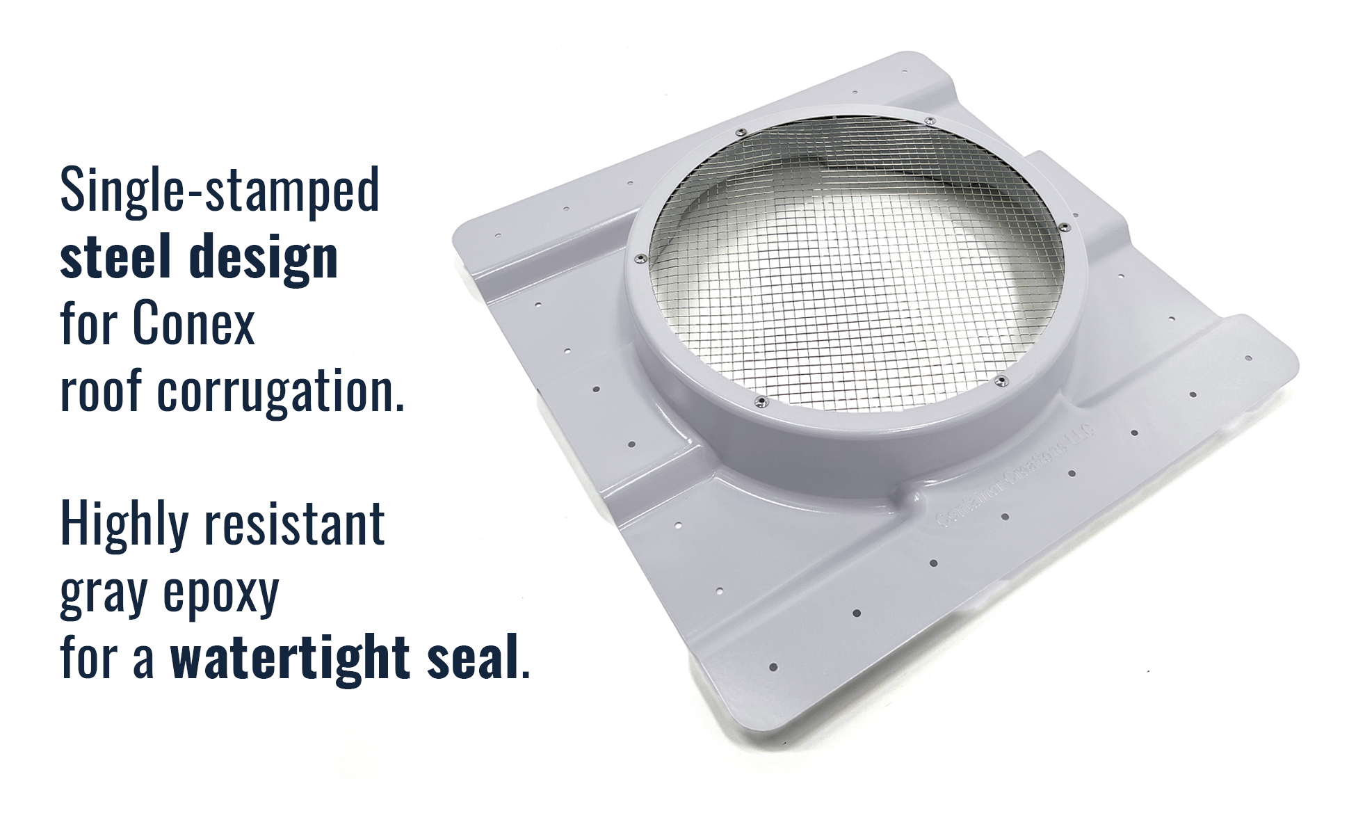 Venting A Conex Box AdaptAIR 12-inch Roof Vent Adapter For Shipping Containers - Fits Whirlybird & Solar Vents By Container Creations Shipping Container Vent Adapter